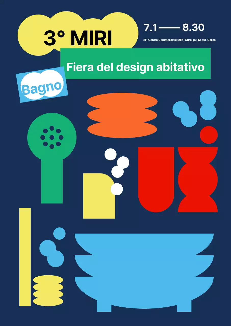 Fiera del design abitativo con grafica d'arredo semplice