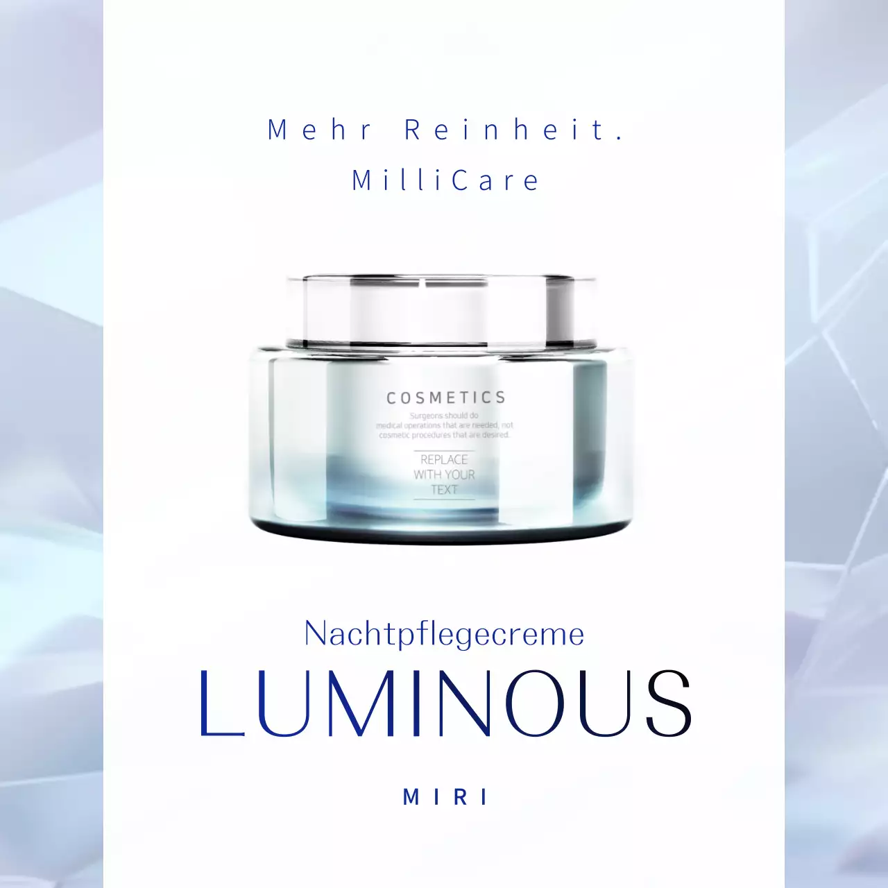 Blaue und silberne Luxus-Hautpflege Kosmetik PR