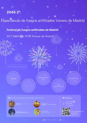 Promoción para festivales de verano con un concepto púrpura, brillante y colorido
