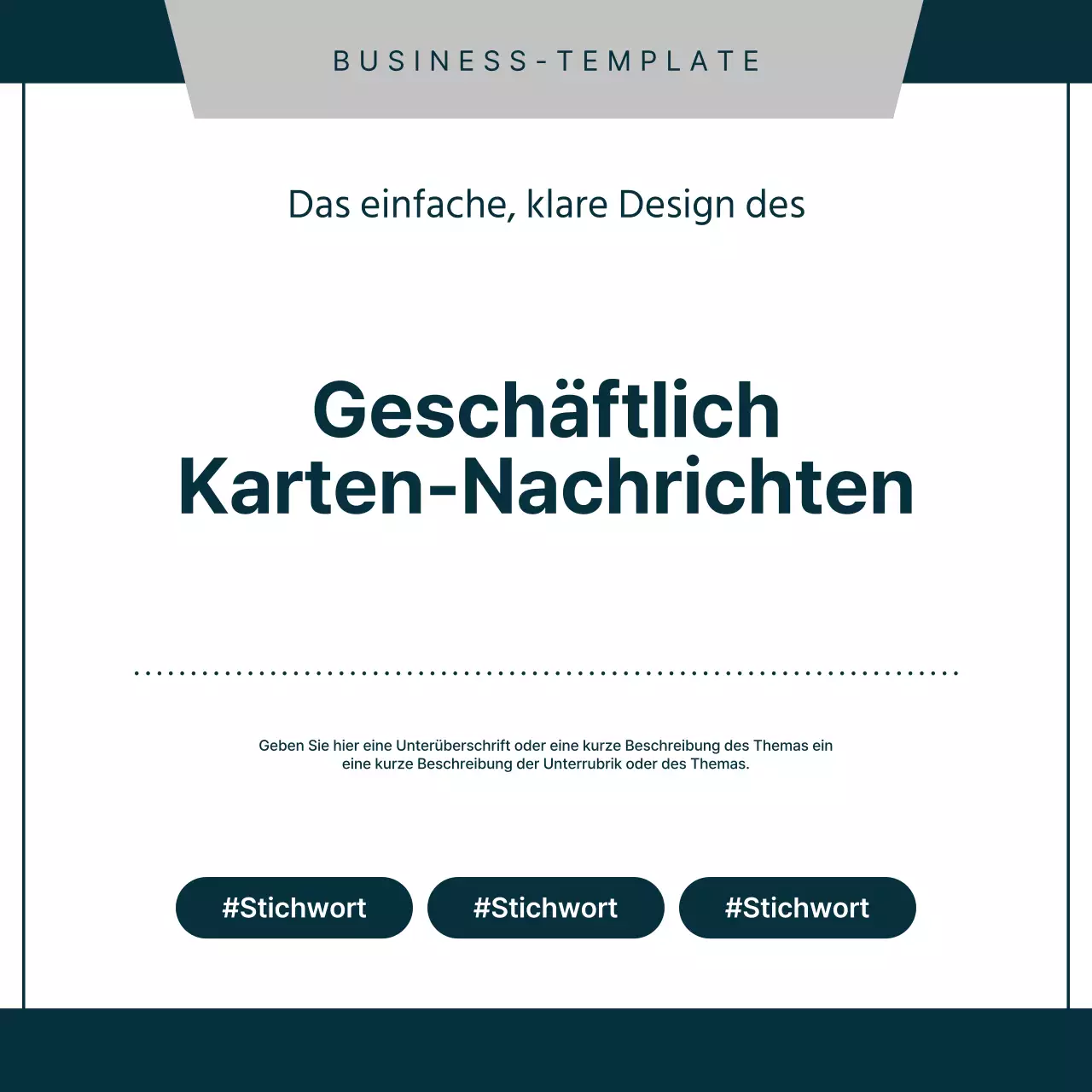 Ein einfaches Geschäftsanschreiben in Marineblau und Grau