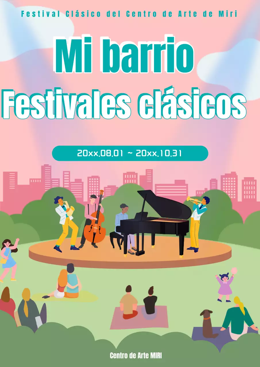 Promover los colores rosa y chartreuse de la fiesta clásica municipal