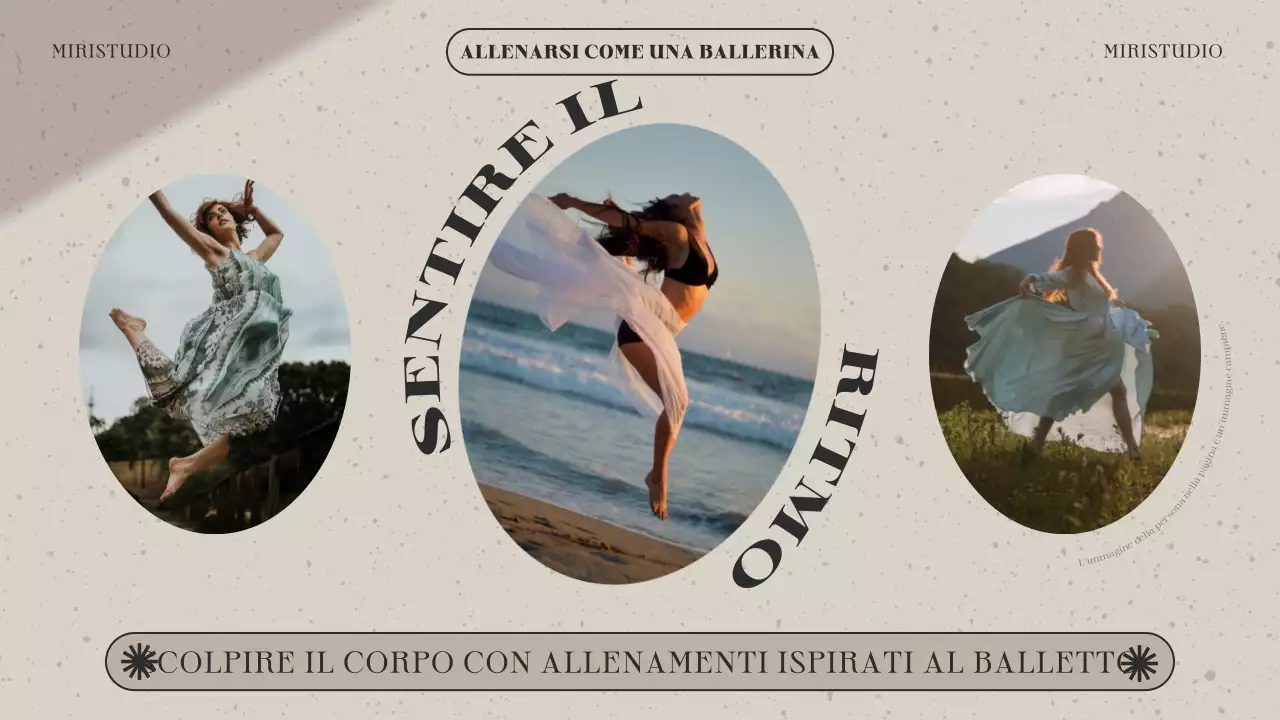 Promuovere un allenamento di danza semplice in nero e beige