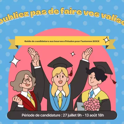 Rose et bleu clair pour les demandes de bourses d'études du second semestre.