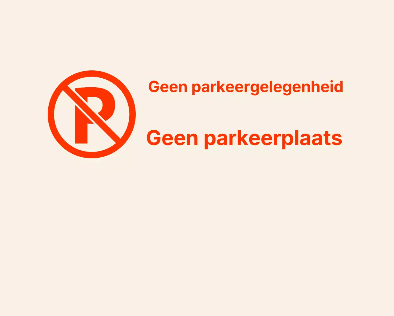 Geen parkeerborden bij een modern, hip café