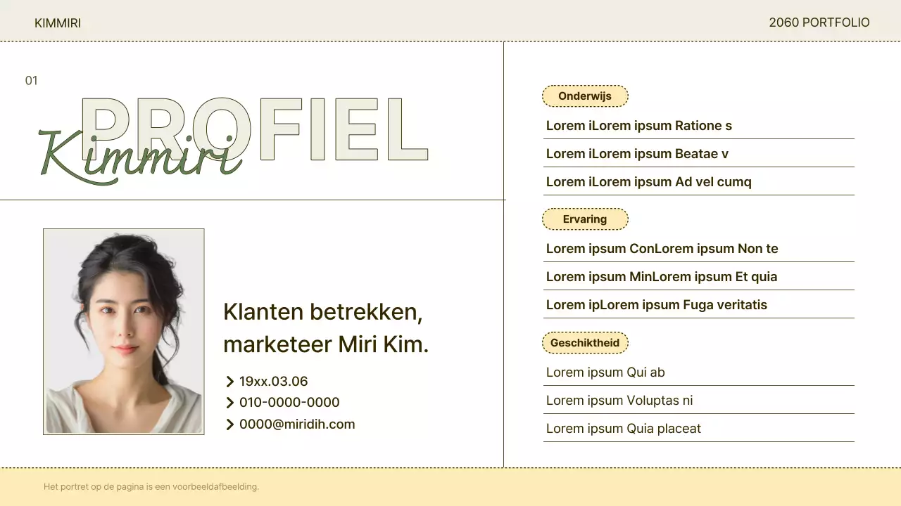 Abstract en beige Eenvoudig, gemakkelijk in te dienen portfolio