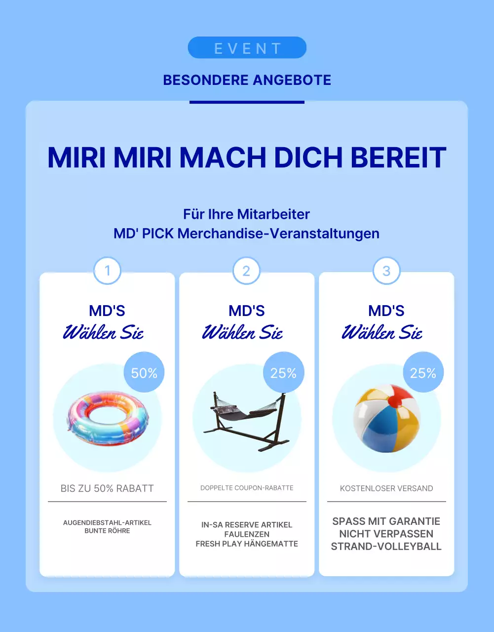 Ein Leitfaden für eine einfache Kollektion von blauen und hellblauen Wasseraccessoires für den Sommer