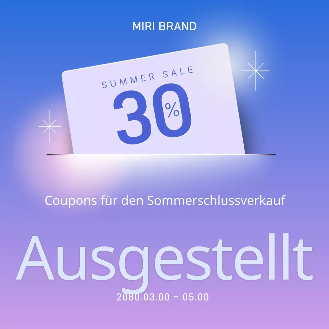 Werbung für einen modernen Sommerschlussverkauf in Hellblau und Chartreuse