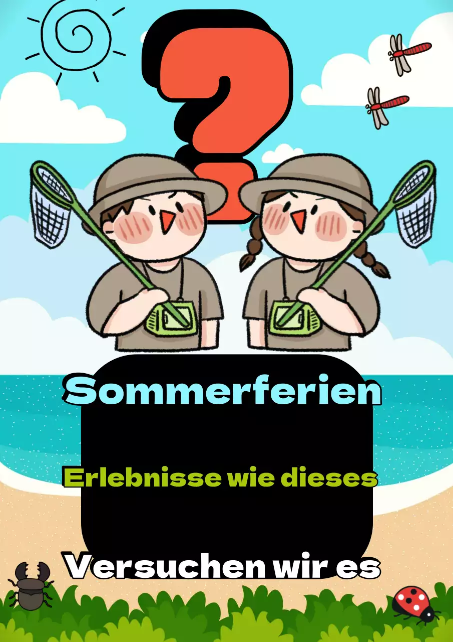 Werben Sie für ein Pop-Art-Sommerferienerlebnis in Hellblau und Rot