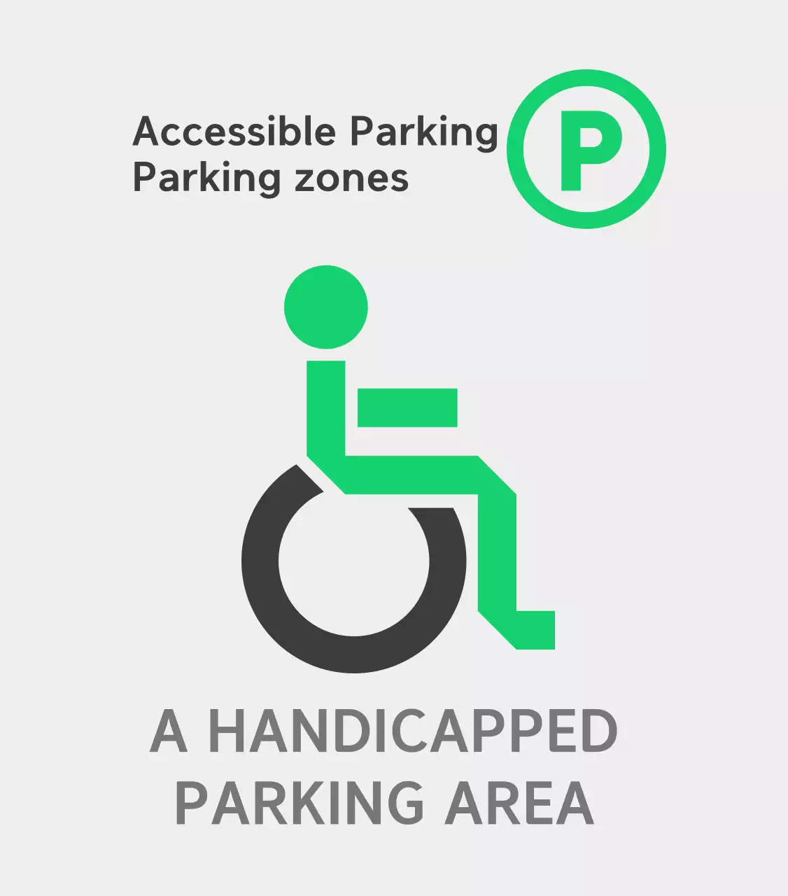 Green marked accessible parking spots