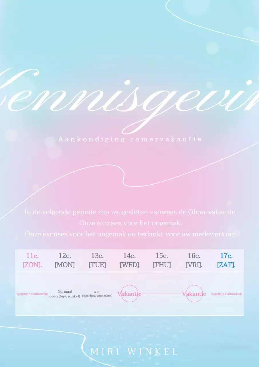 Een dromerig concept vakantieflyer onder de zee in blauw en roze