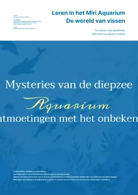 Eenvoudige blauw-witte aquariumreclame
