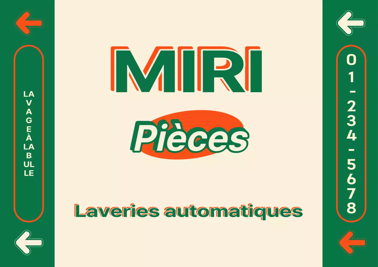 Affiche horizontale de la blanchisserie à pièces de style vintage américain