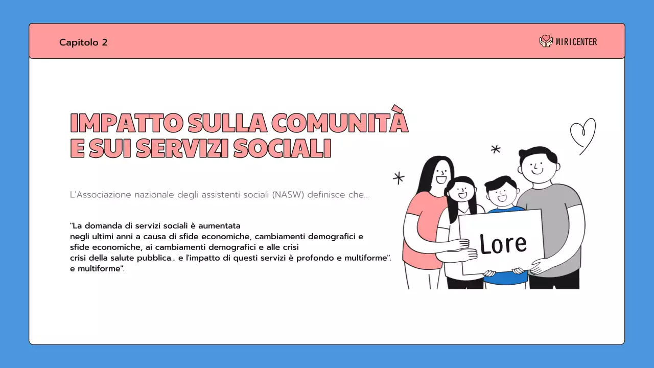 Una simpatica introduzione al servizio comunitario in blu e rosa