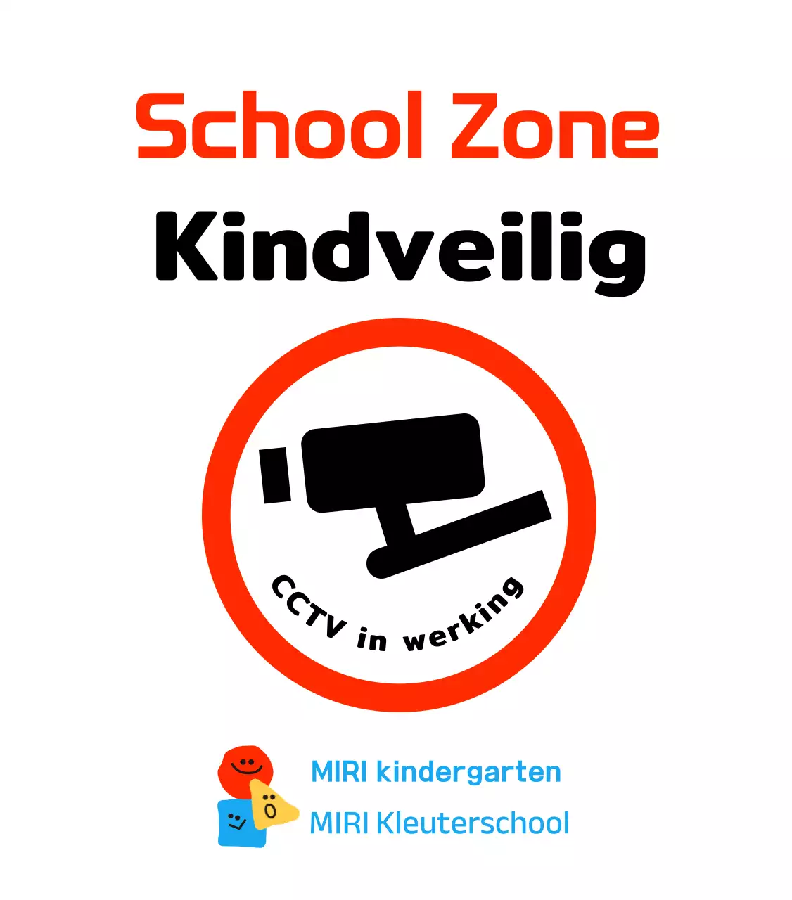 Schattige vormenCharacters bordje Verboden te parkeren in het kinderpark