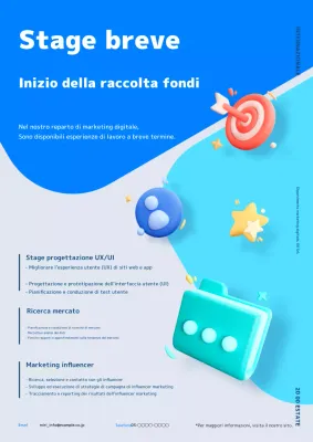 Opportunità di stage di breve durata in blu e azzurro semplice