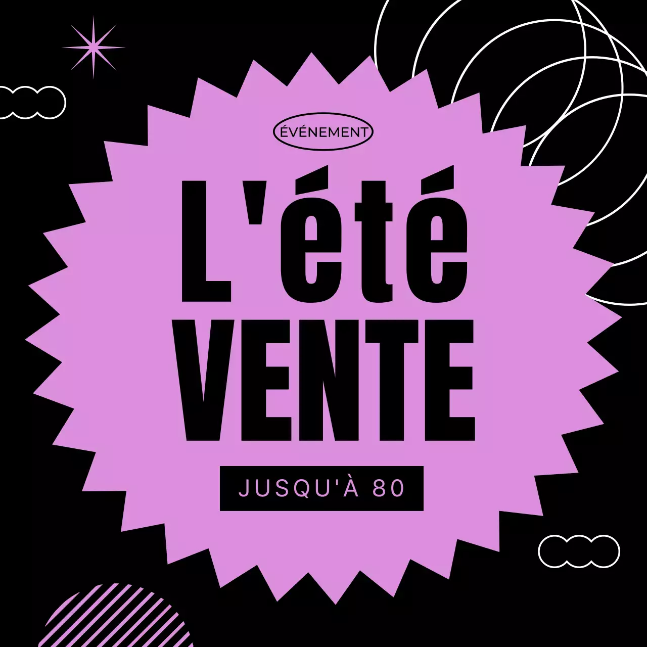 Promouvoir des soldes d'été kitsch en noir