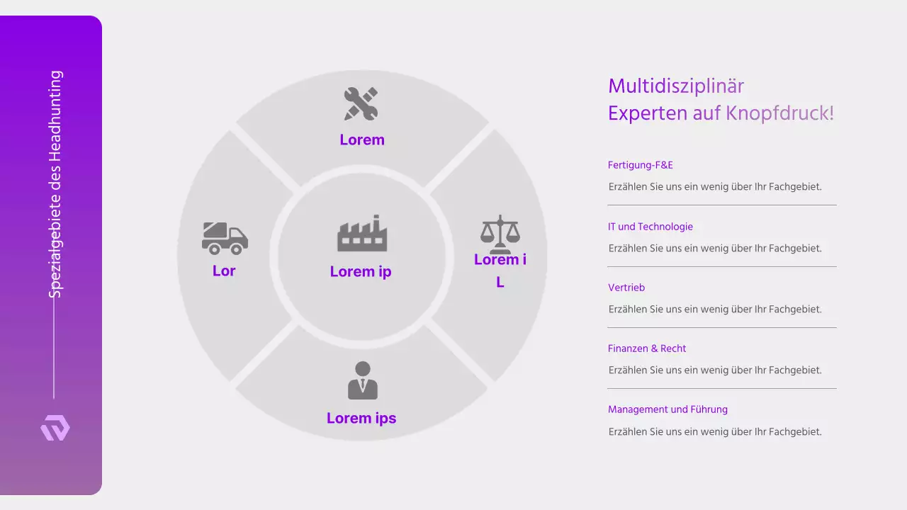 Modernes HR Headhunting-Angebot in Lila und Weiß