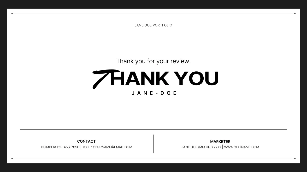 Trình bày tài liệu danh mục đầu tư tối giản màu đen