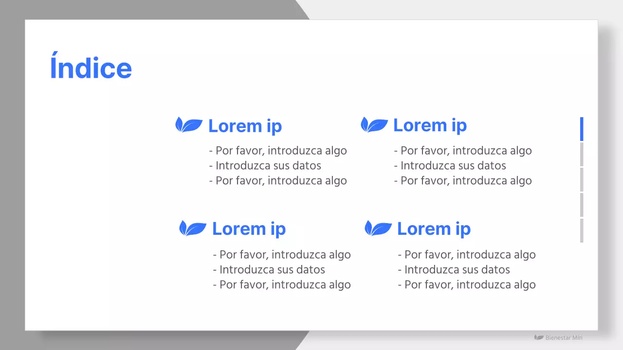 Propuesta sencilla de productos de bienestar en azul y azul claro