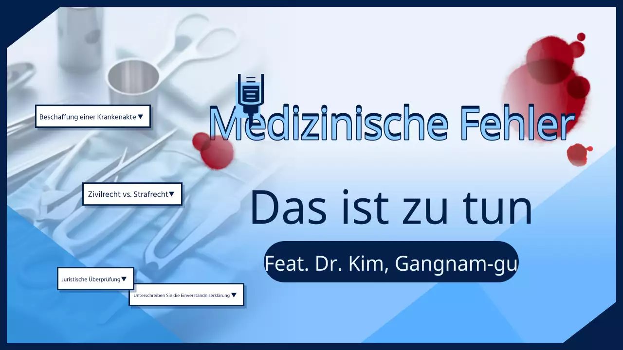 Hellblaue und marineblaue, geometrische Informationen über den Umgang mit medizinischen Fehlern
