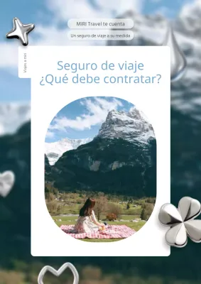 Promocione el seguro de viaje con un toque natural en blanco y verde