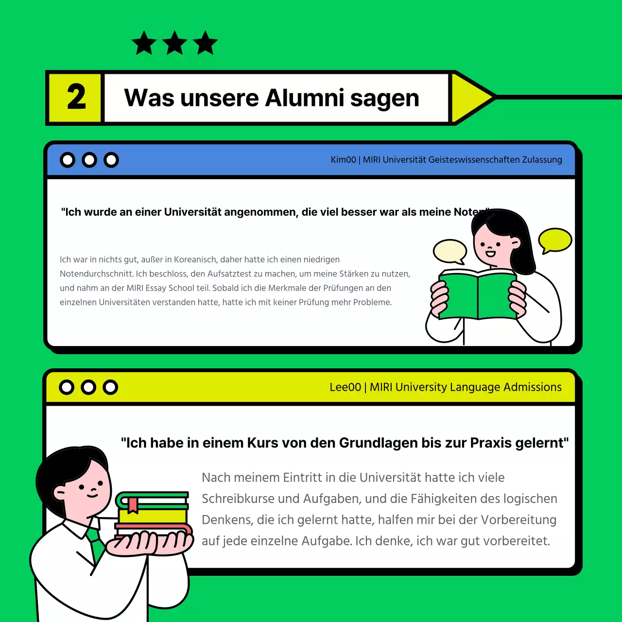 Förderung der grünen und gelben Schule für das Verfassen von Aufsätzen