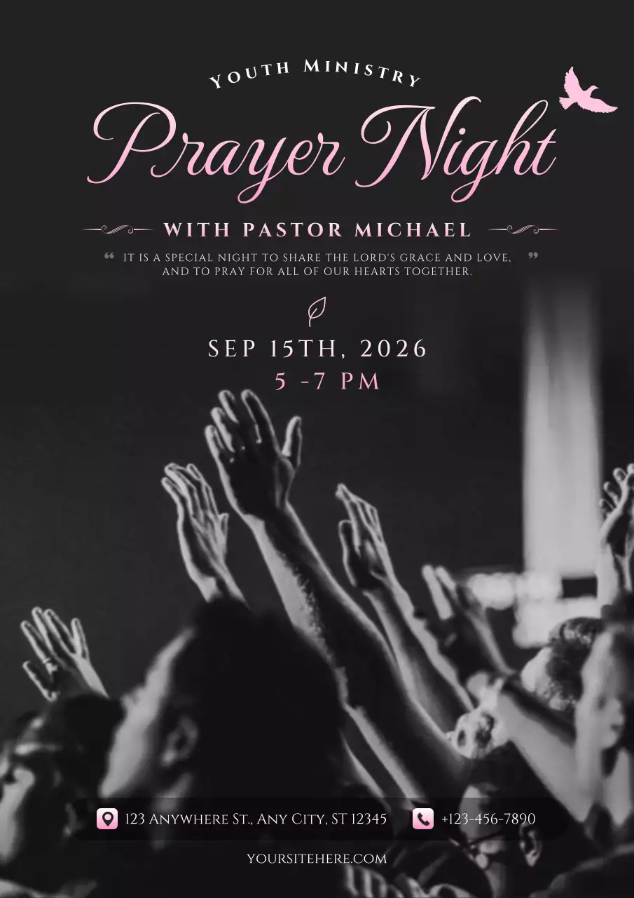 Black Elegant Prayer Announcement Poster