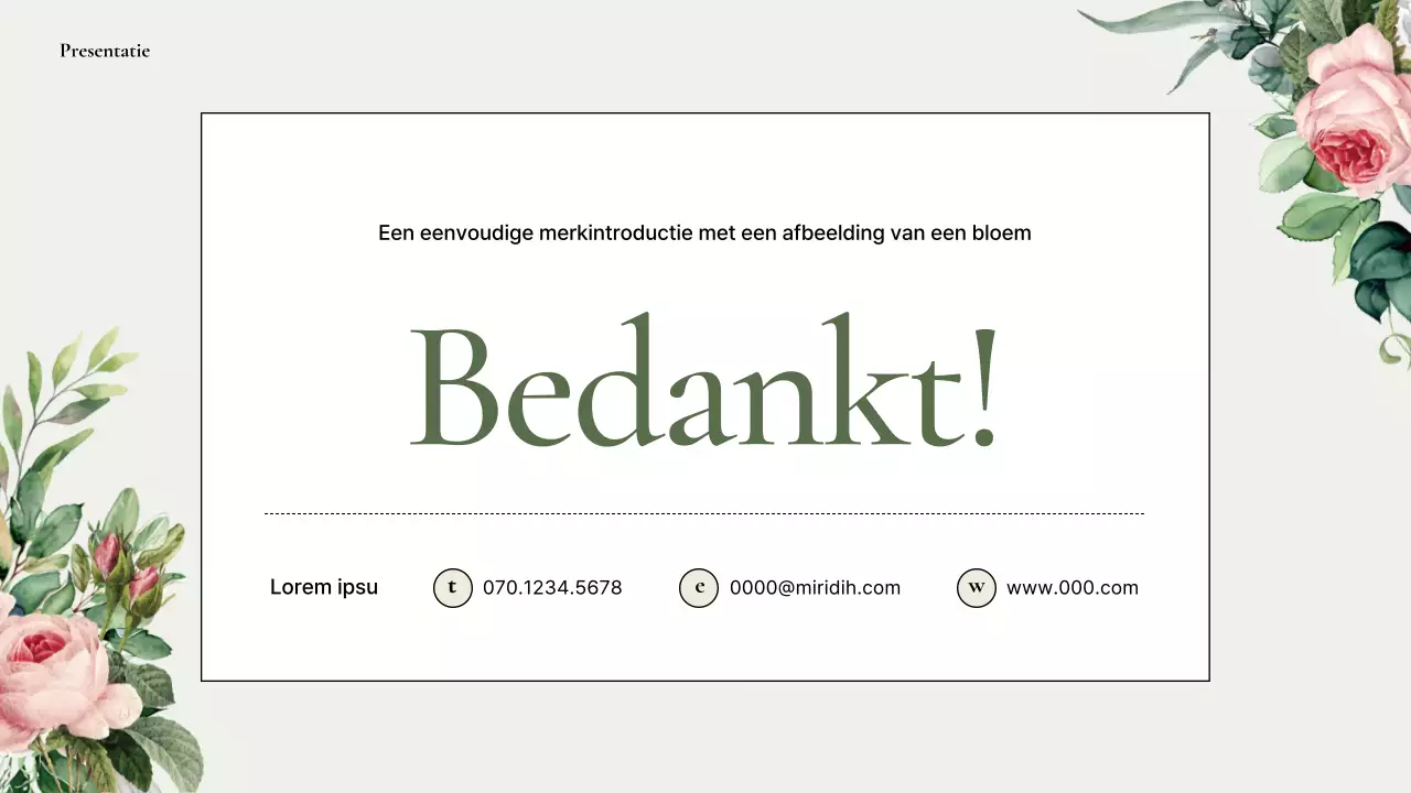 Een eenvoudige merkintroductie met groene rozen