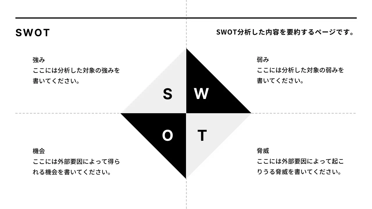 白黒のミニマルな企業レポート