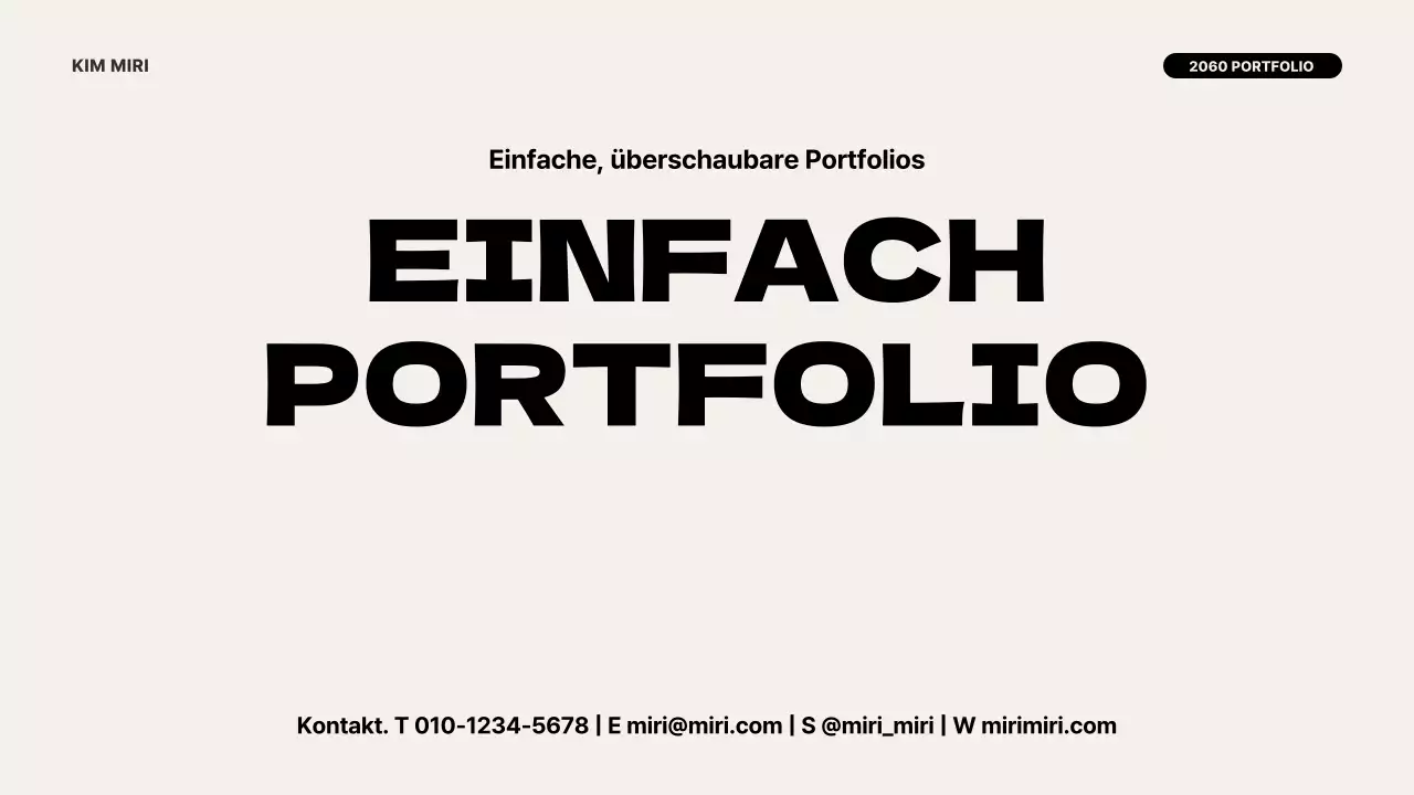 Ein modernes Portfolio zur Einführung in Elfenbein und Schwarz