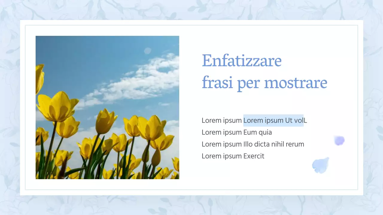 Una classica proposta floreale estiva in azzurro