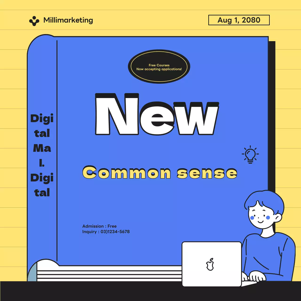 Bài đăng trên mạng xã hội về chương trình khuyến mãi tiếp thị hiện đại màu xanh lam