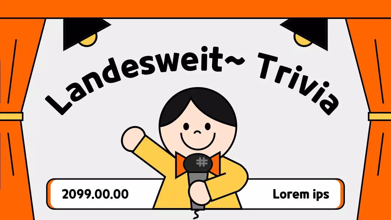 Werben Sie für ein süßes orangefarbenes Quiz