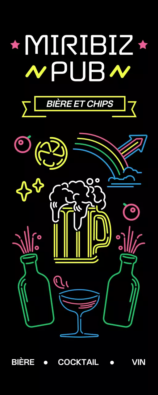 Un pub plein d'enseignes lumineuses
