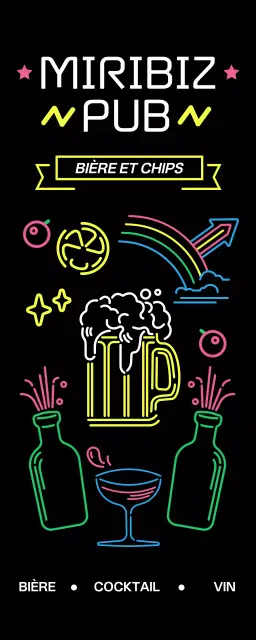 Un pub plein d'enseignes lumineuses