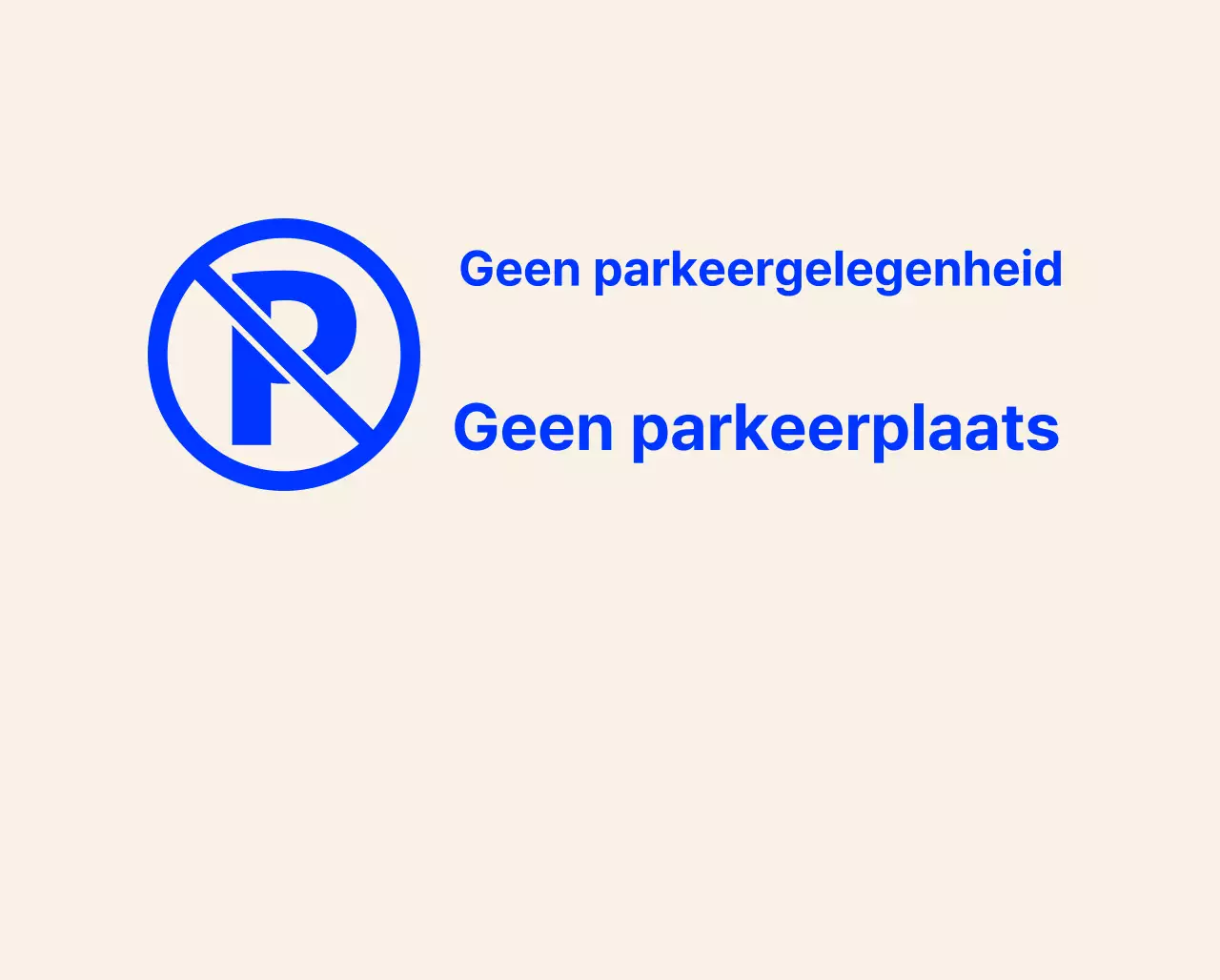 Geen parkeerborden bij een modern, hip café