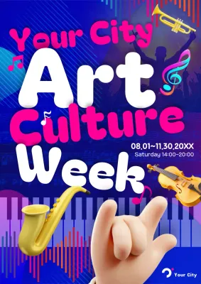 Blue Trendy Art Event Poster