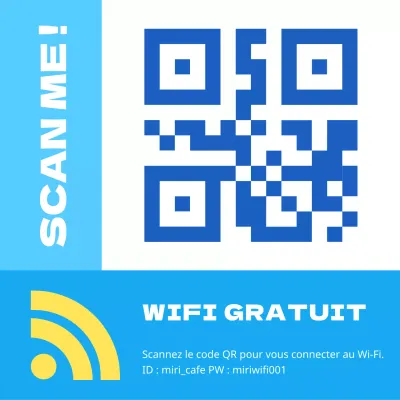 Une simple annonce Wi-Fi bleu clair et blanc