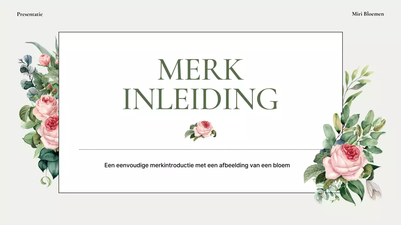 Een eenvoudige merkintroductie met groene rozen
