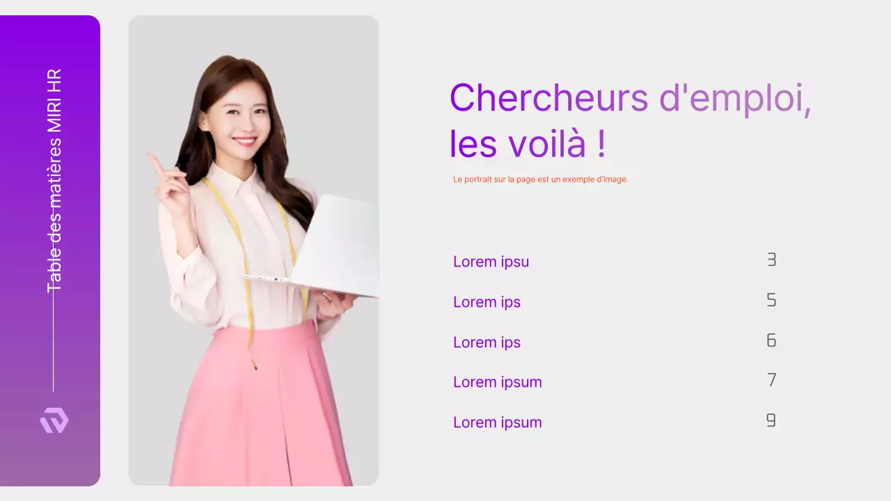 Proposition moderne de chasseur de têtes en RH, en violet et blanc