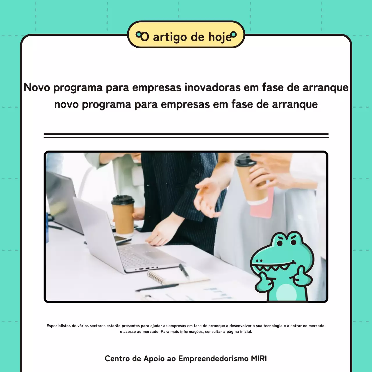 Promover um programa de imprensa kitsch em tons de verde e branco