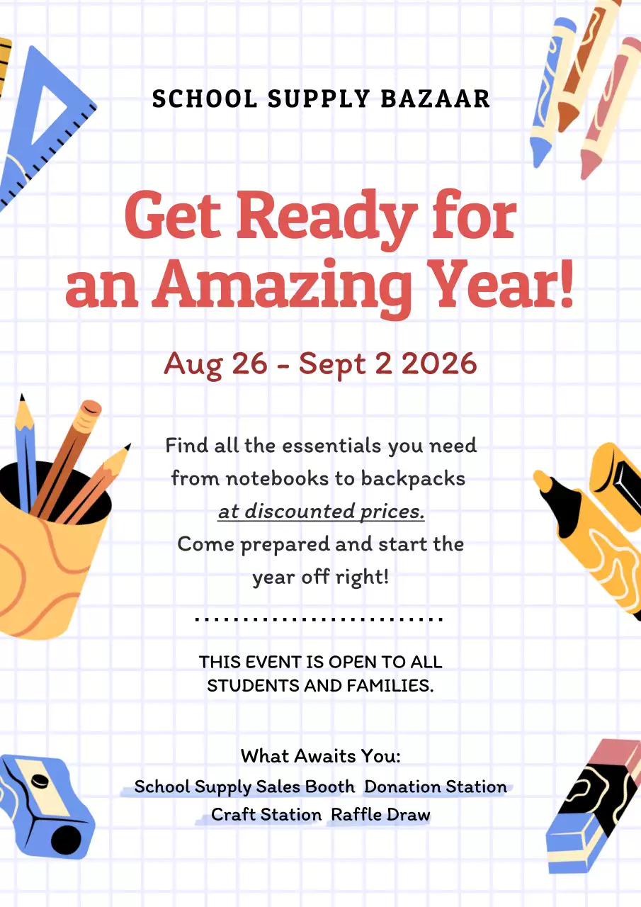 White Simple School Event Announcement Poster