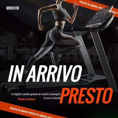 Annuncio dell'arrivo di attrezzature da palestra di tendenza in nero