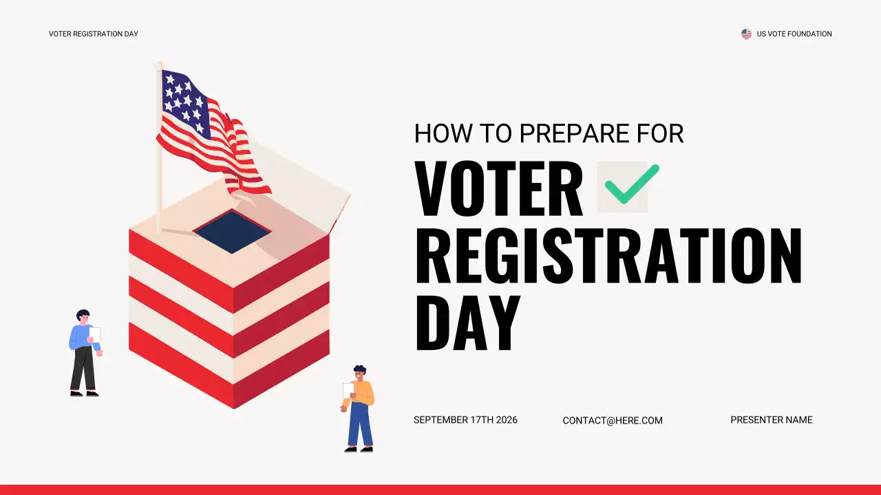 Red Simple Voter Registration Guide Presentation