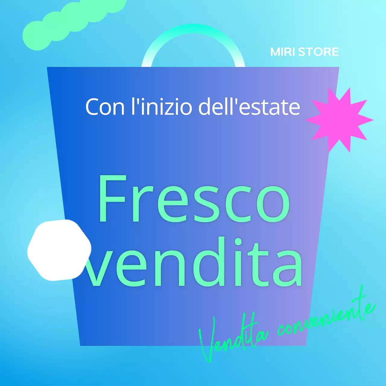 Promuovere una moderna vendita estiva in azzurro e chartreuse