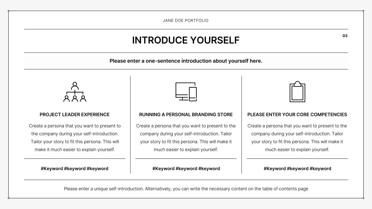 Trình bày tài liệu danh mục đầu tư tối giản màu đen