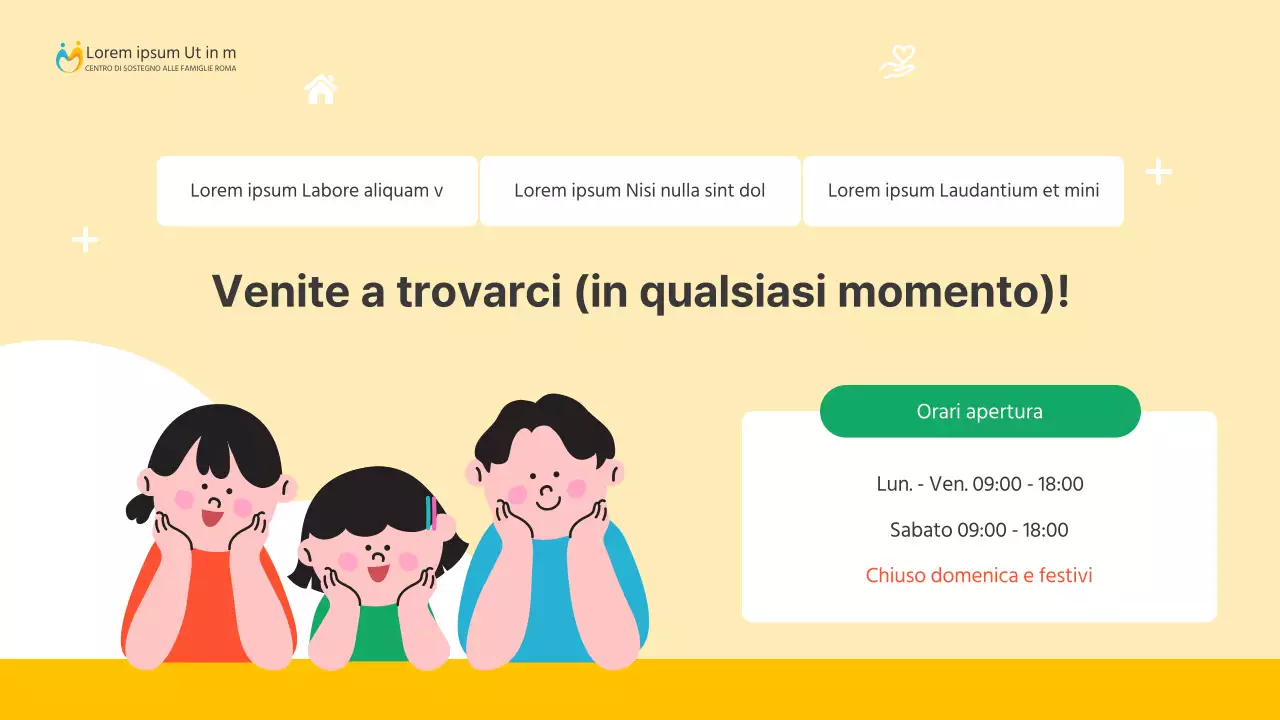 Una semplice guida gialla e verde di supporto alla casa