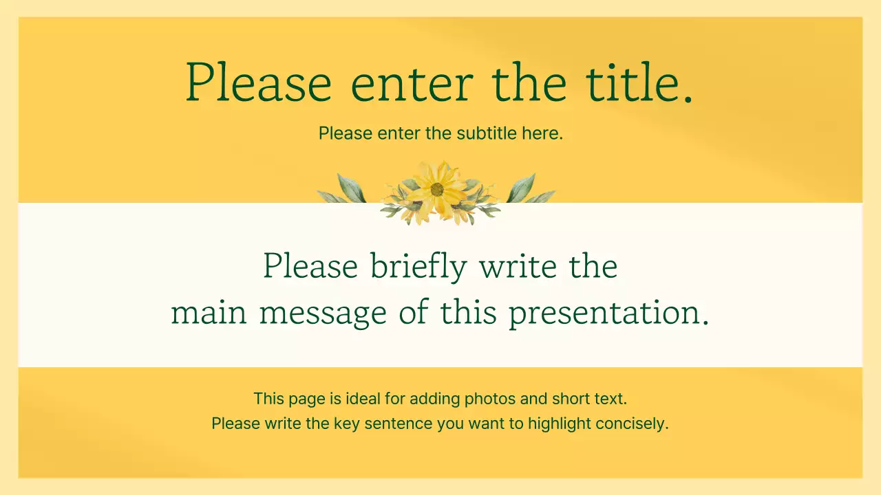 노란색 꽃 꽃 프레젠테이션