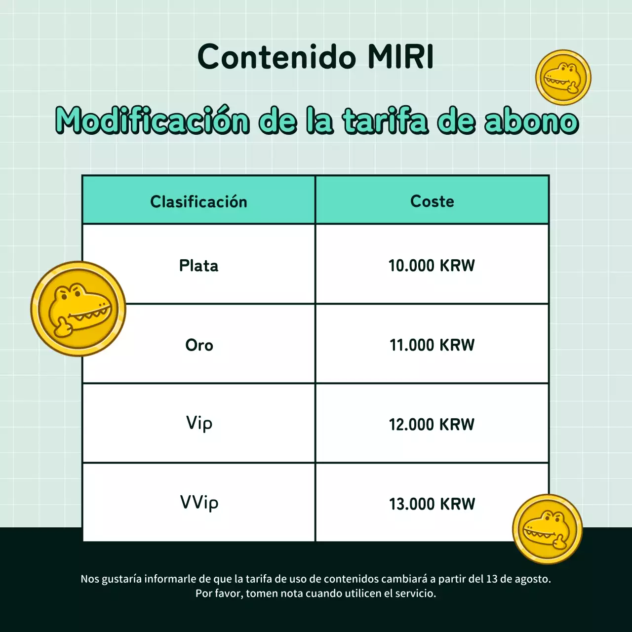 Kitschy anuncios de cambio de tarifas de suscripción en blanco y verde