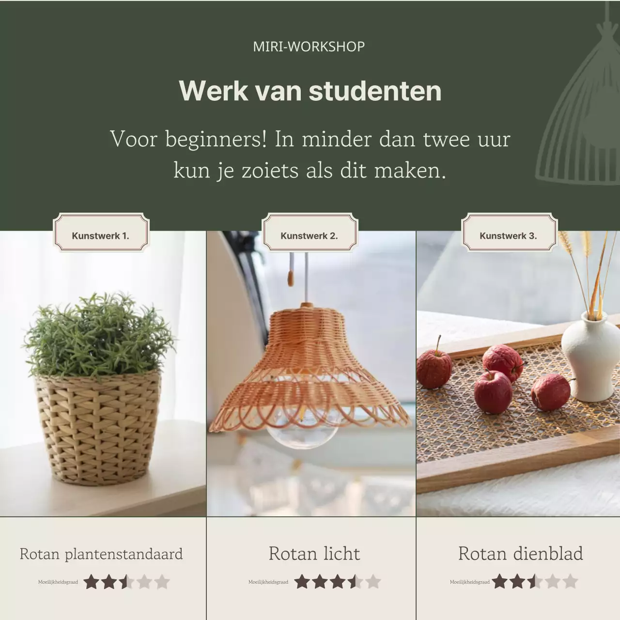 Promoot een eenvoudige eendaagse les in kaki en beige